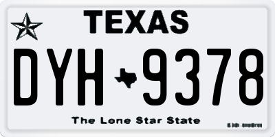 TX license plate DYH9378