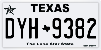 TX license plate DYH9382