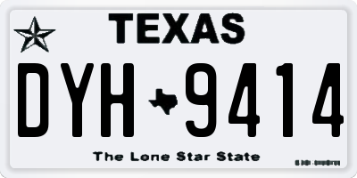 TX license plate DYH9414