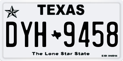 TX license plate DYH9458