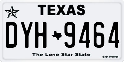 TX license plate DYH9464