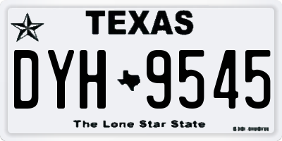 TX license plate DYH9545