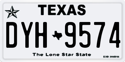 TX license plate DYH9574