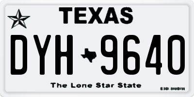 TX license plate DYH9640