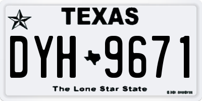 TX license plate DYH9671