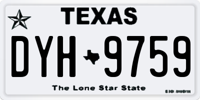 TX license plate DYH9759