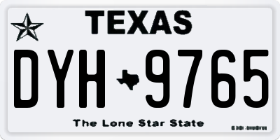 TX license plate DYH9765