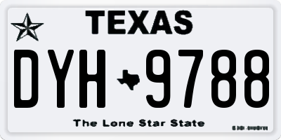 TX license plate DYH9788