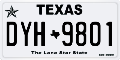 TX license plate DYH9801