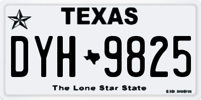 TX license plate DYH9825