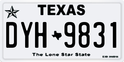 TX license plate DYH9831