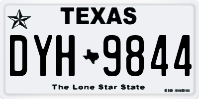 TX license plate DYH9844