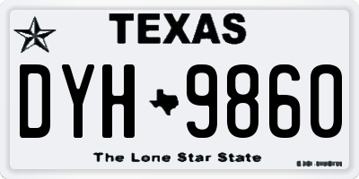 TX license plate DYH9860
