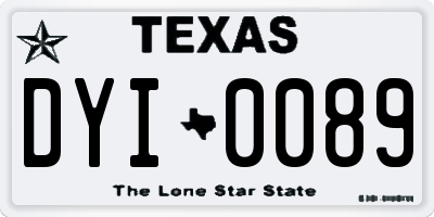 TX license plate DYI0089