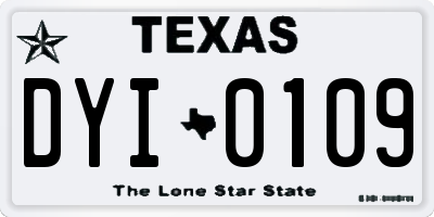 TX license plate DYI0109