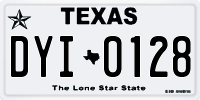 TX license plate DYI0128