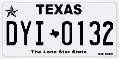 TX license plate DYI0132