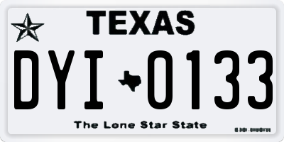 TX license plate DYI0133