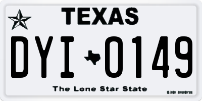 TX license plate DYI0149
