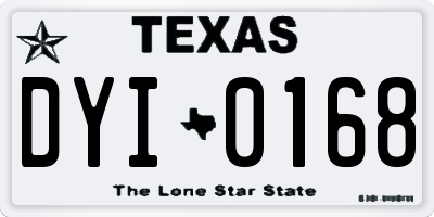 TX license plate DYI0168