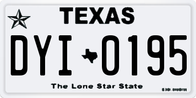 TX license plate DYI0195