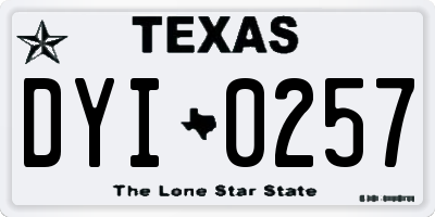 TX license plate DYI0257