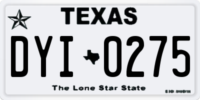 TX license plate DYI0275