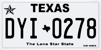 TX license plate DYI0278