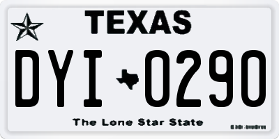 TX license plate DYI0290