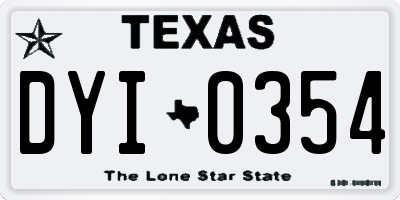 TX license plate DYI0354