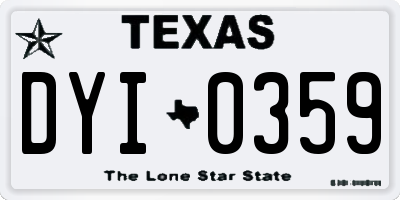 TX license plate DYI0359