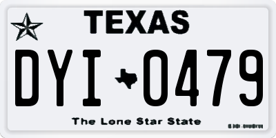 TX license plate DYI0479
