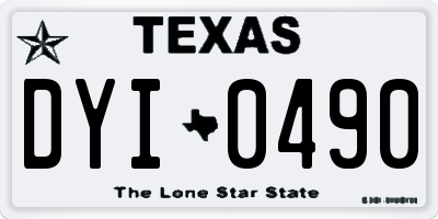 TX license plate DYI0490