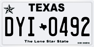 TX license plate DYI0492