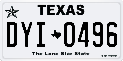 TX license plate DYI0496