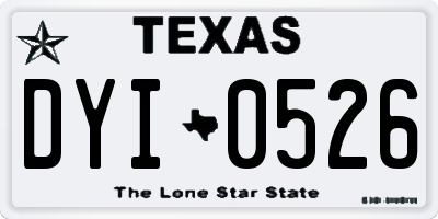 TX license plate DYI0526