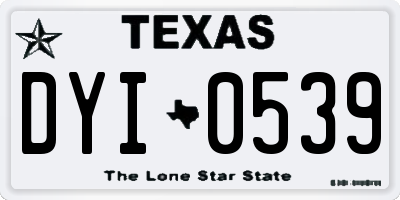 TX license plate DYI0539