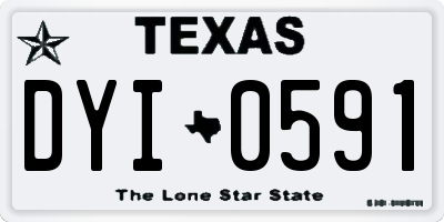 TX license plate DYI0591