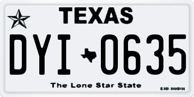 TX license plate DYI0635