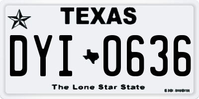 TX license plate DYI0636