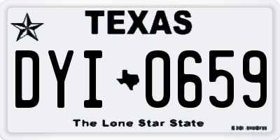 TX license plate DYI0659