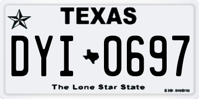 TX license plate DYI0697