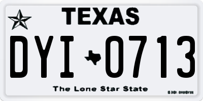 TX license plate DYI0713