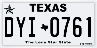 TX license plate DYI0761