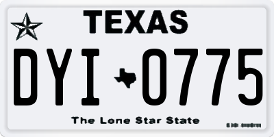 TX license plate DYI0775