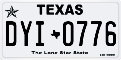 TX license plate DYI0776