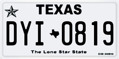 TX license plate DYI0819