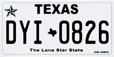 TX license plate DYI0826