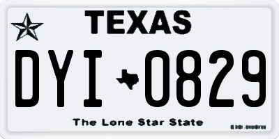TX license plate DYI0829