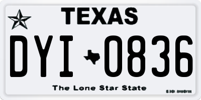 TX license plate DYI0836